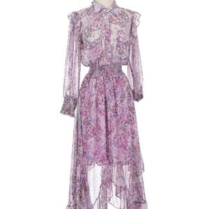 Elegant Purple Floral Women's Dress